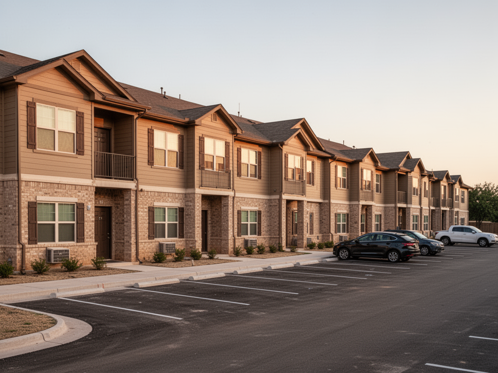 Representative row of housing units suitable for project crews