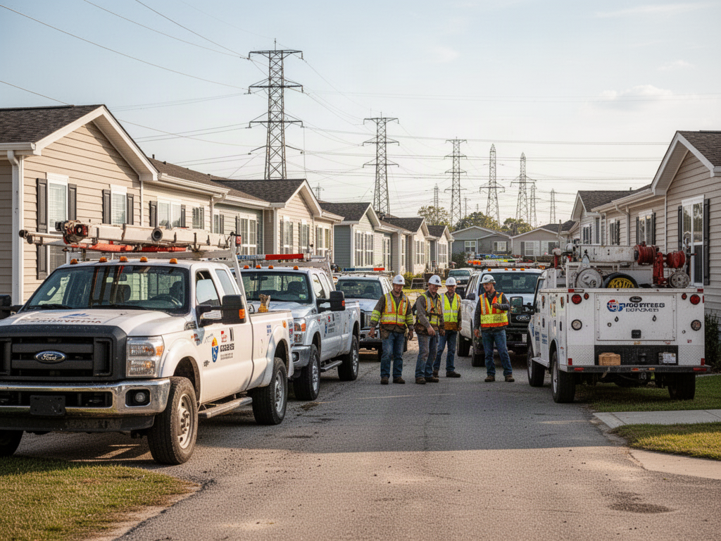 Electrical and skilled-trade contractor reviewing temporary crew housing requirements
